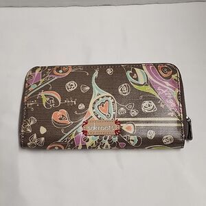 Sakroots glittery heart mutli-color zip up wallet